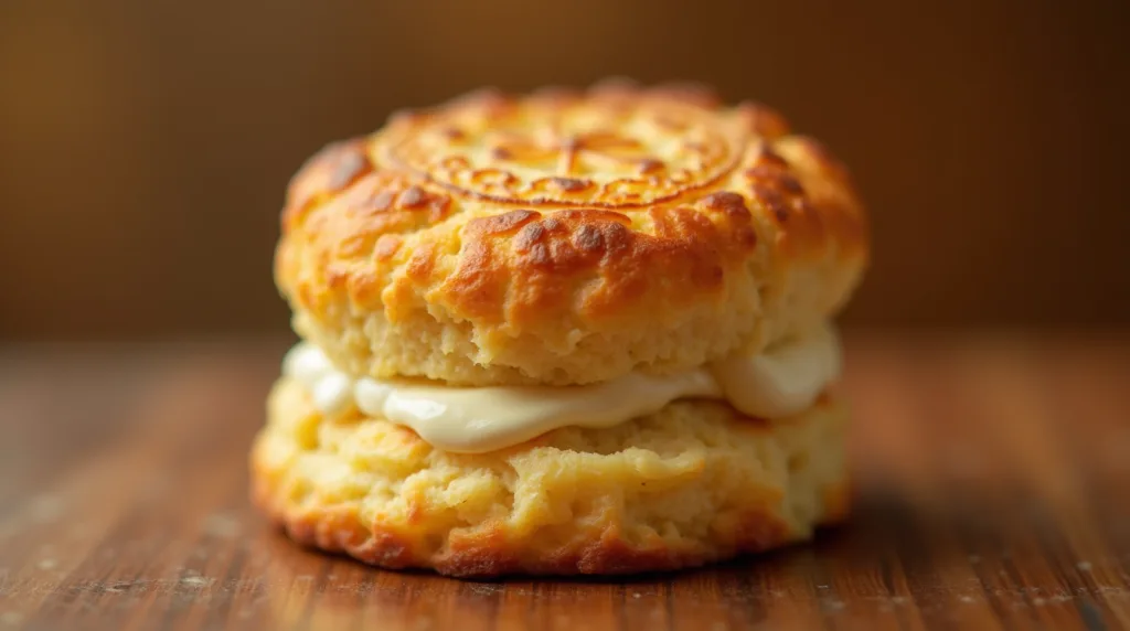 american biscuit with a kufi on