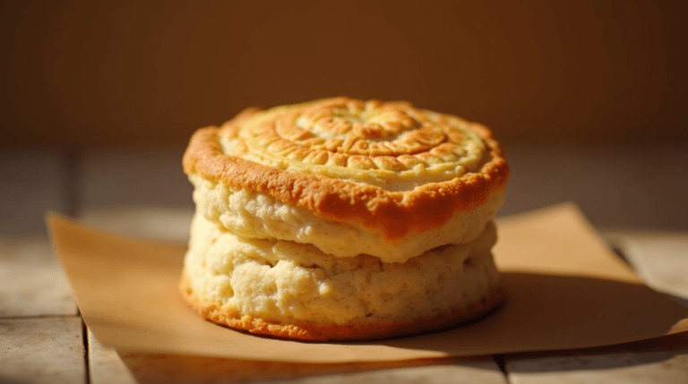 american biscuit with a kufi on